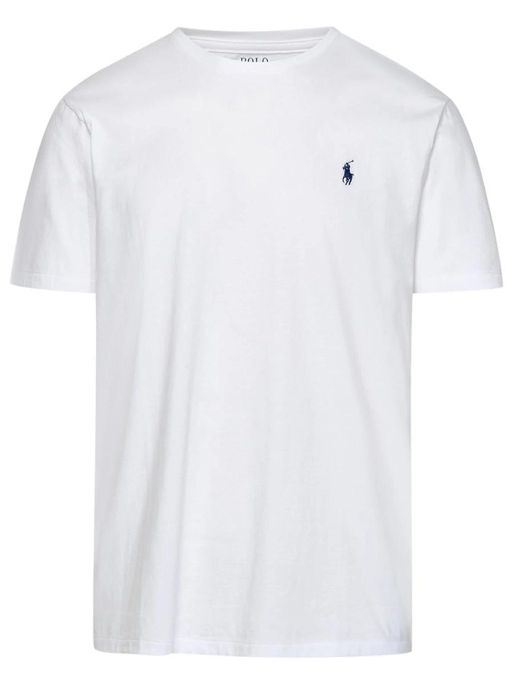 POLO RALPH LAUREN Logo Embroidered Cotton Jersey T-shirt In White Product Image