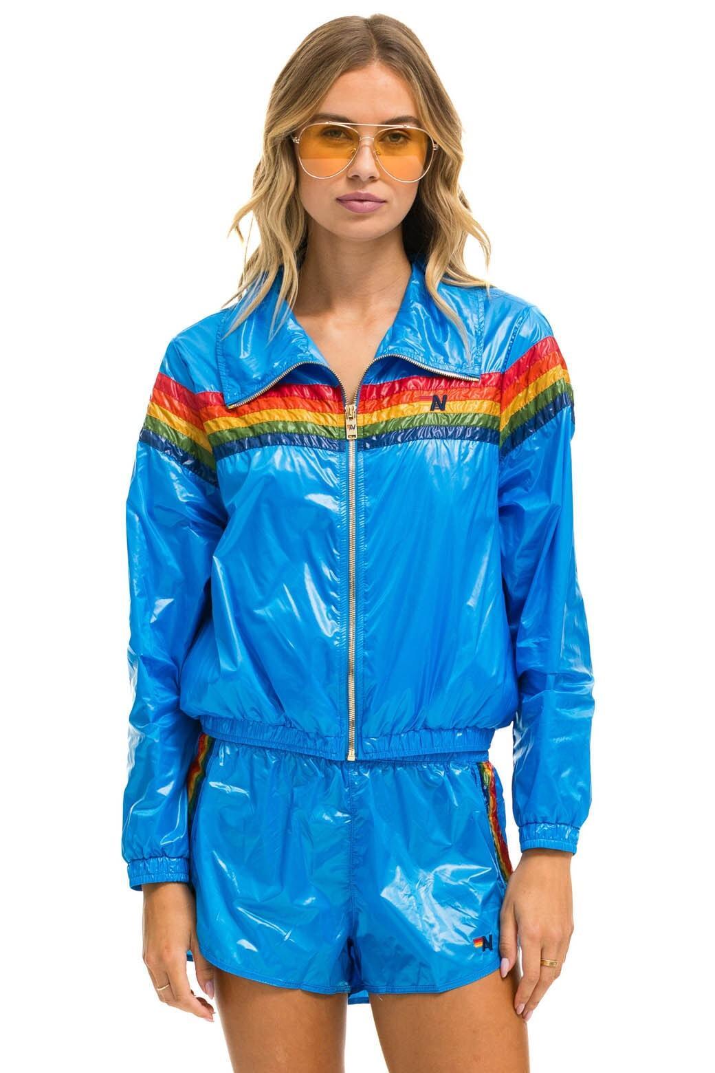 5 STRIPE WINDBREAKER -  BLUE CINA Female Product Image