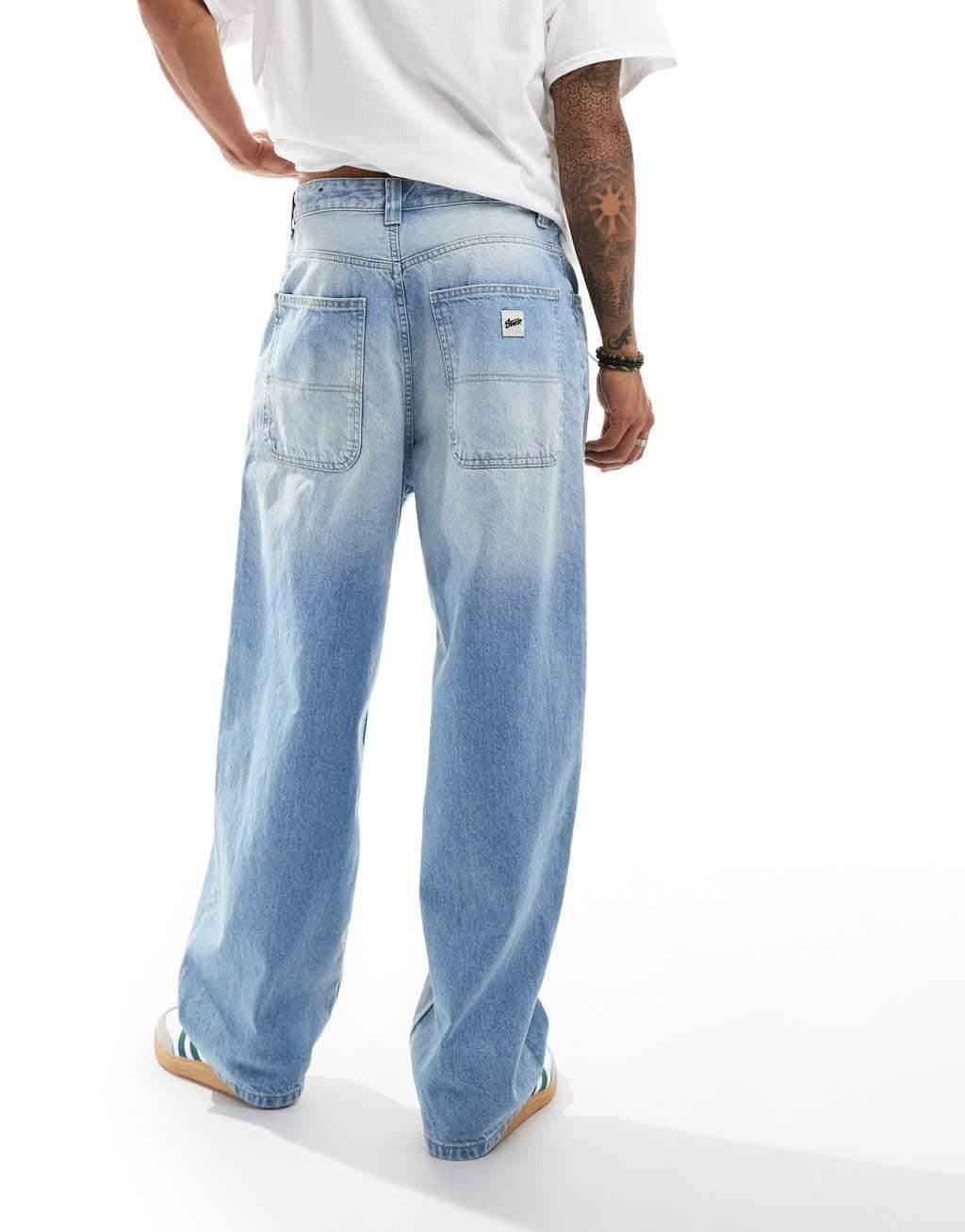 Pull&Bear skater fit jean in light blue  Product Image