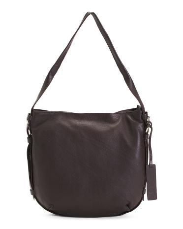 Leather Large Top Zip Hobo With Strap for Women Product Image