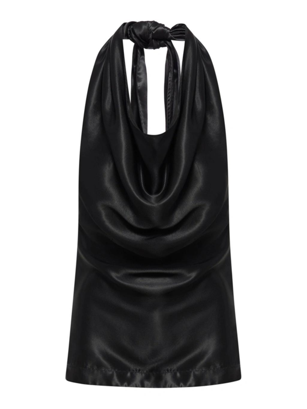 Draped Top In Fluid Viscose In Black Product Image