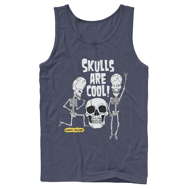 Mens Beavis and Butt-Head Skulls Are Cool Tank Top Grey Product Image