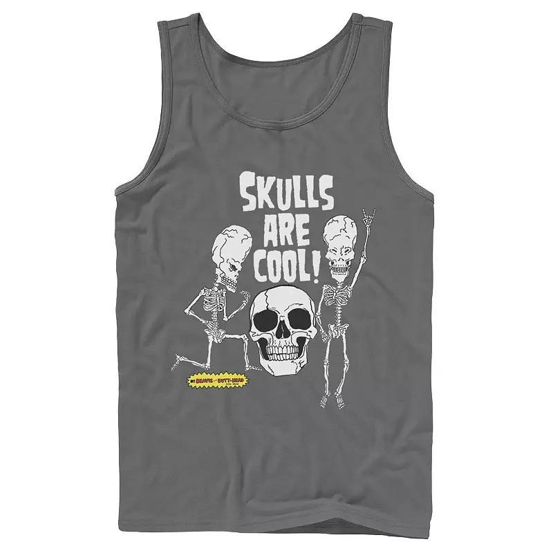 Mens Beavis and Butt-Head Skulls Are Cool Tank Top Grey Product Image