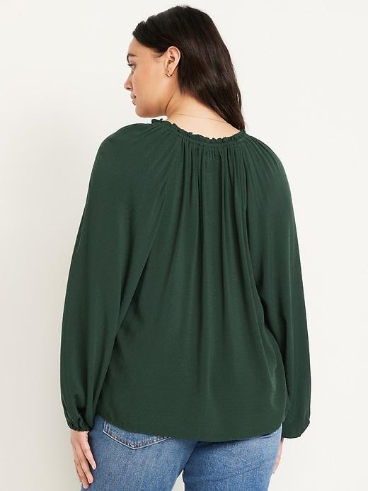 Split-Neck Seersucker Top Product Image