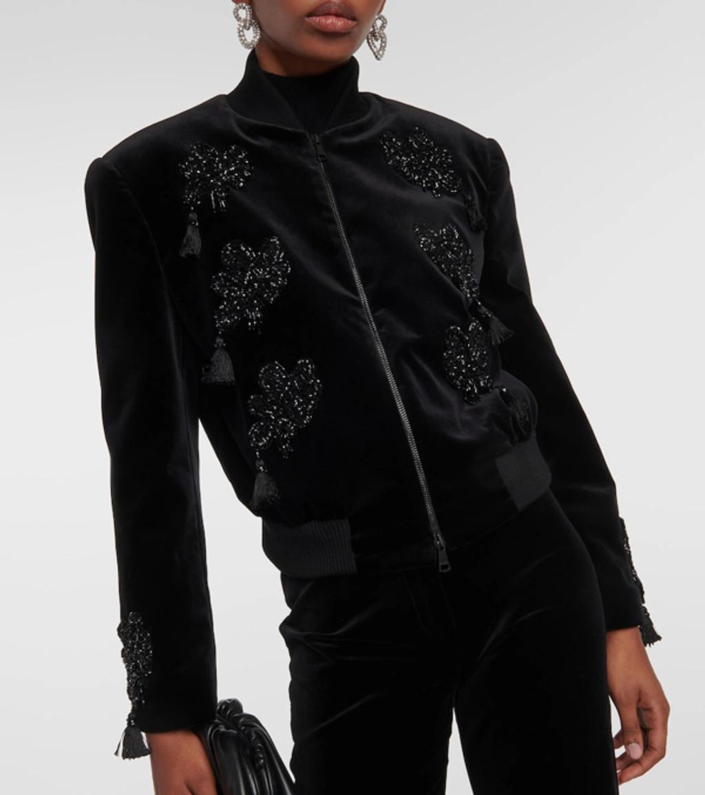 MAX MARA Musette Embroidered Short Jacket In Black Product Image