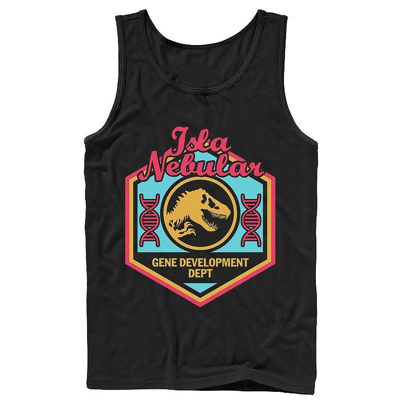 Mens Jurassic World Isla Nebular Gene Dept. Badge Tank Top Grey Product Image