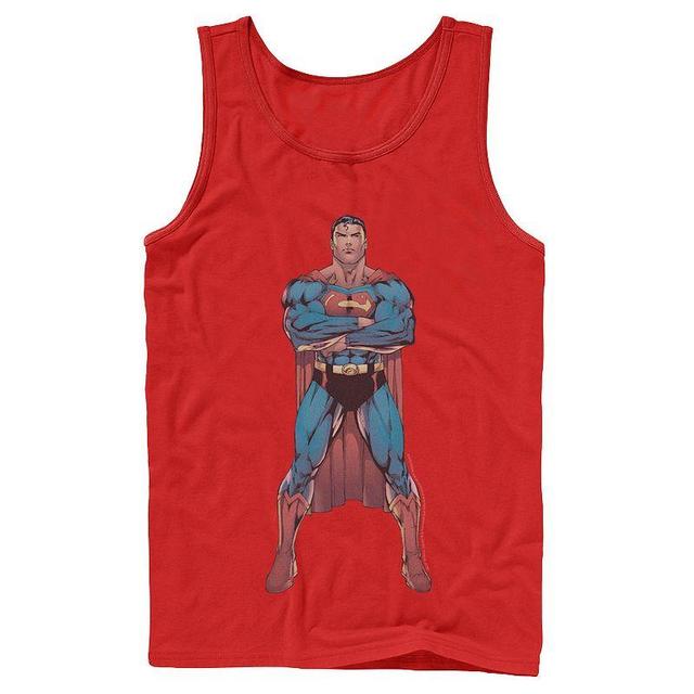 Mens DC Comics Superman Power Stance Comic Poster Tank Top Product Image