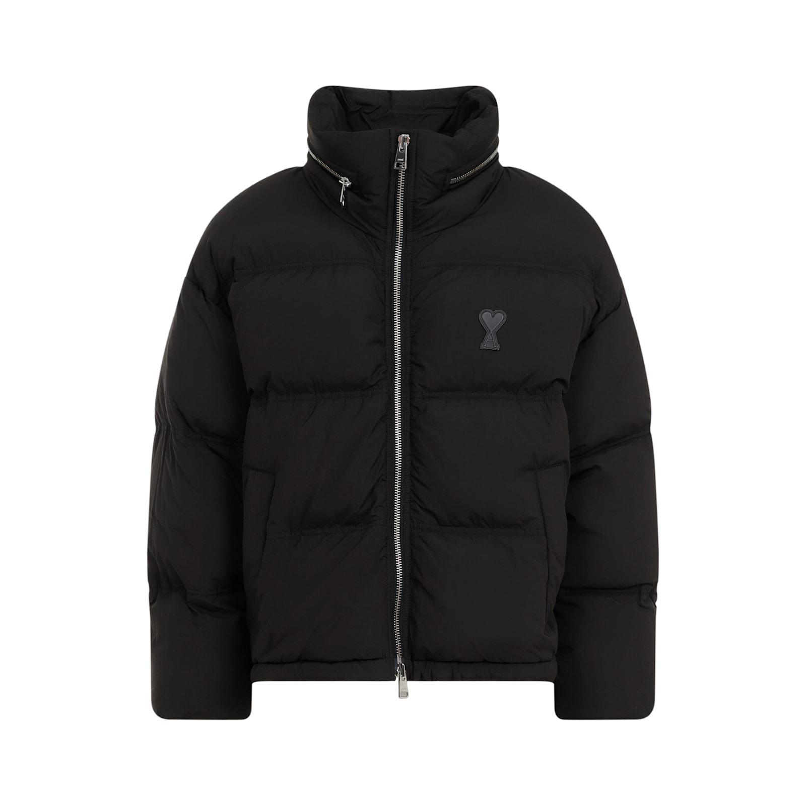 AMI ALEXANDRE MATTIUSSI Loose De Coeur Down Jacket In Black Product Image