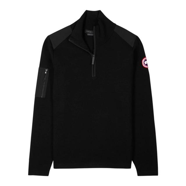 CANADA GOOSE Stormont Black Half-zip Merino Wool Jumper Product Image