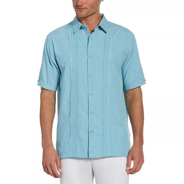 Mens Cubavera Classic-Fit Embroidered Paneled Chambray Button-Down Shirt Product Image