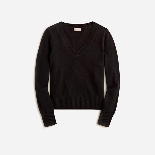 Cashmere shrunken V-neck sweater Product Image