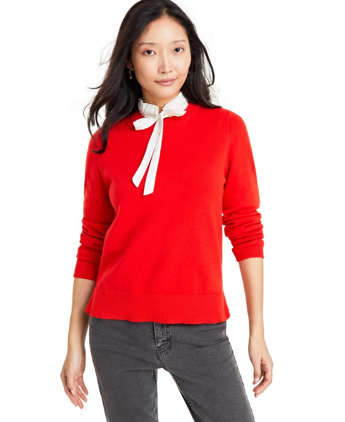 On 34th Womens Crewneck Long-Sleeve Sweater, Created for Macys Product Image