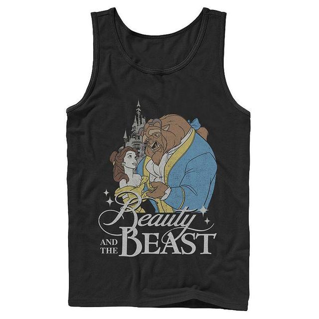 Mens Disney Beauty & The Beast Vintage Logo Dance Tank Black Product Image