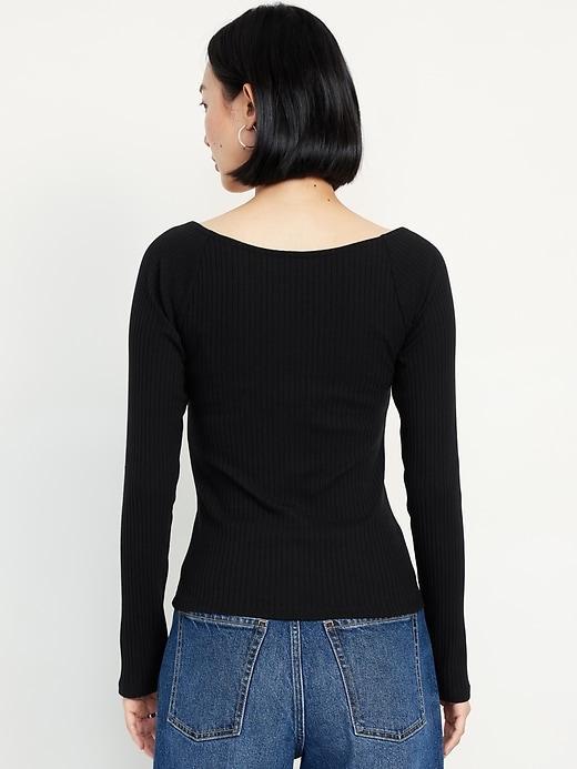 Cinched Rib-Knit Top Product Image