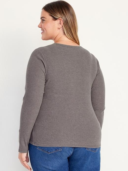 Plush-Knit Long-Sleeve T-Shirt Product Image