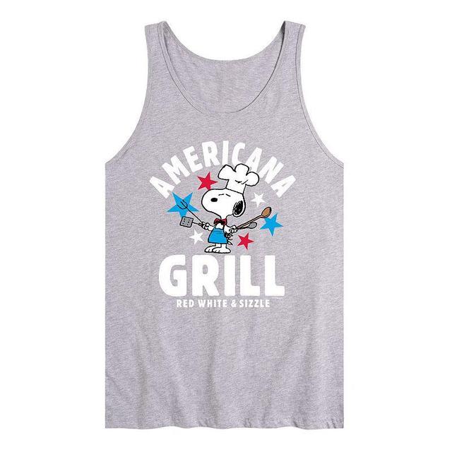 Mens Peanuts Americana Grill Tank Med Grey Product Image