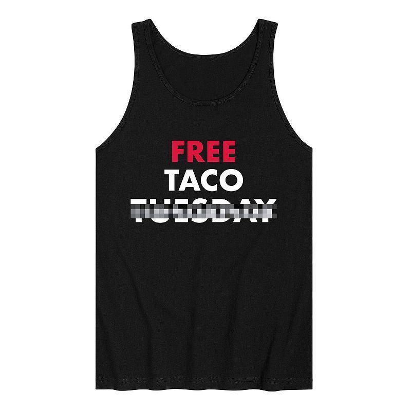 Mens Free Taco Graphic Tank Black Product Image