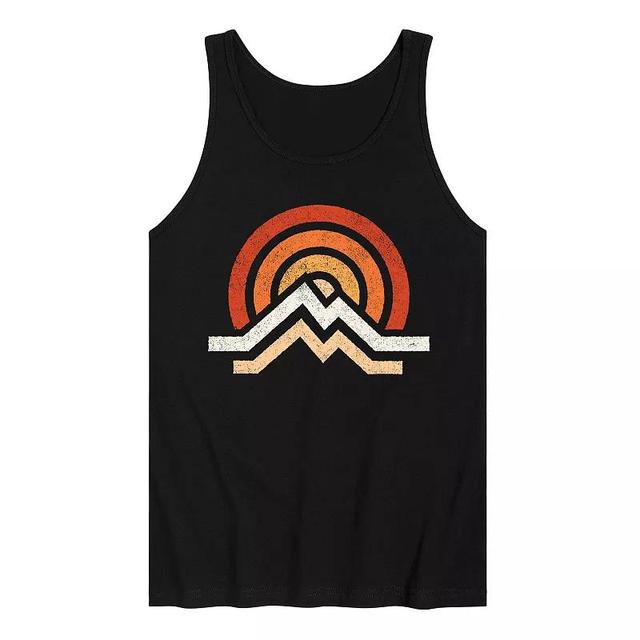 Mens Simple Mountains Graphic Tank Black Product Image