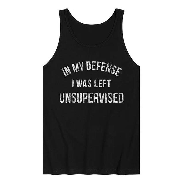 Mens In My Defense I Was Left Unsupervised Vintage Graphic Tank Top Product Image