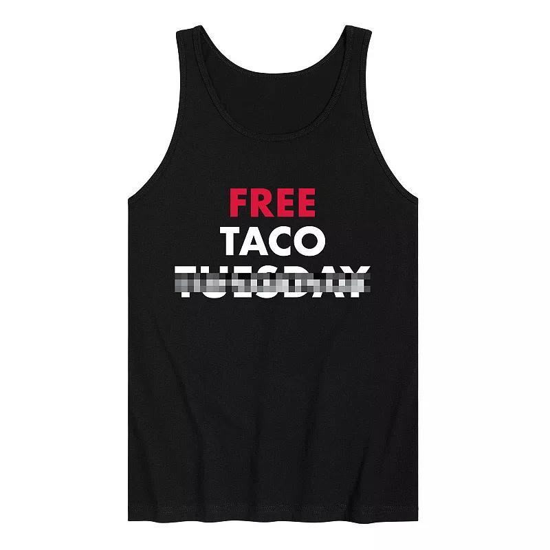 Mens Free Taco Graphic Tank Black Product Image