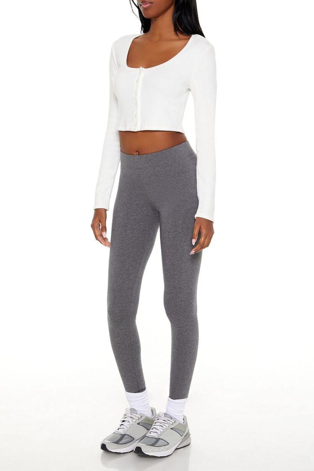 Heathered Mid-Rise Leggings | Forever 21 Product Image