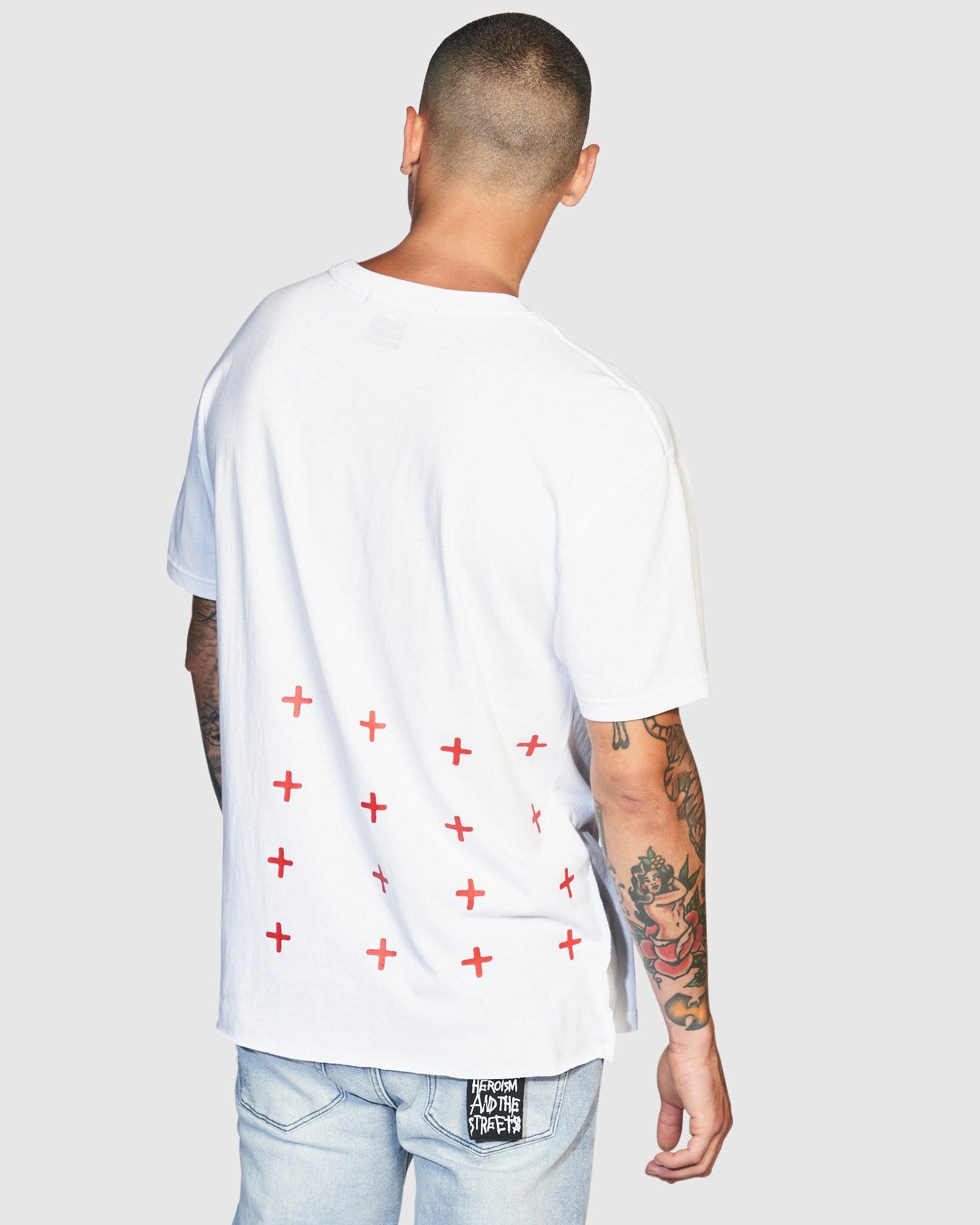 4X4 BIGGIE SS TEE WHITE/RED Male Product Image