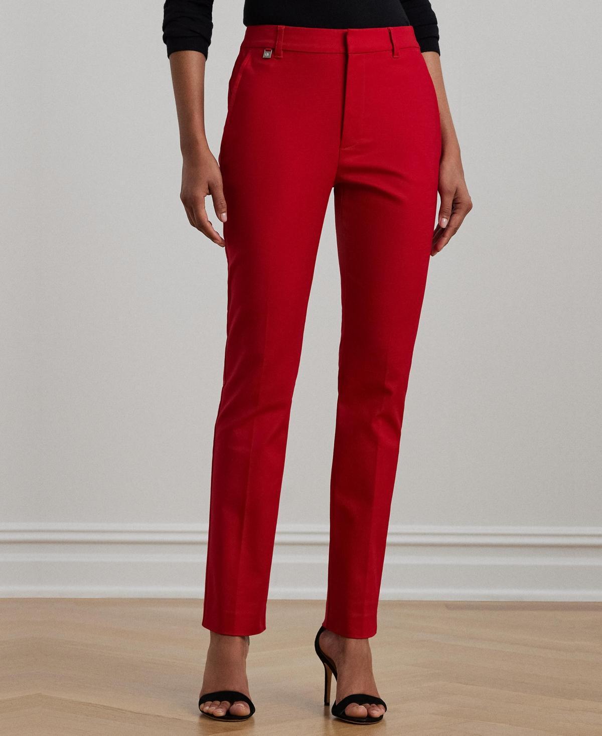 Lauren Ralph Lauren Womens Double-Faced Stretch Cotton Pants Product Image