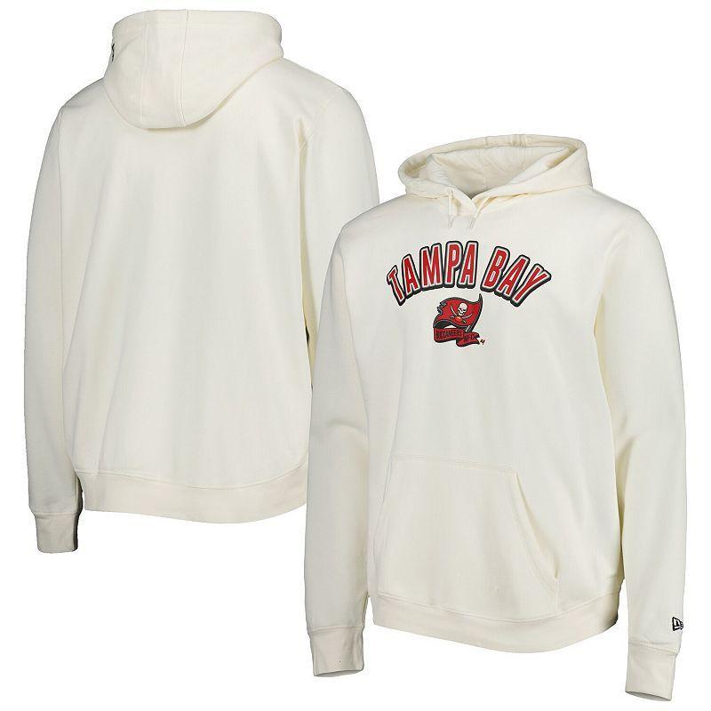 Mens New Era Cream Tampa Bay Buccaneers Sideline Chrome Pullover Hoodie Product Image