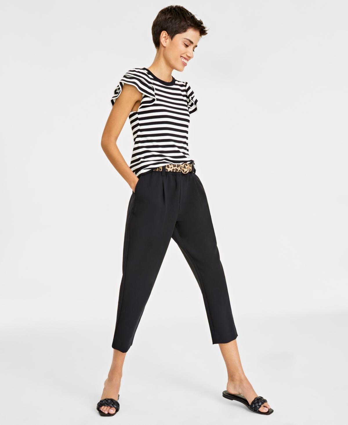 On 34th Womens Double-Weave Pull-On Ankle Pants, Created for Macys Product Image