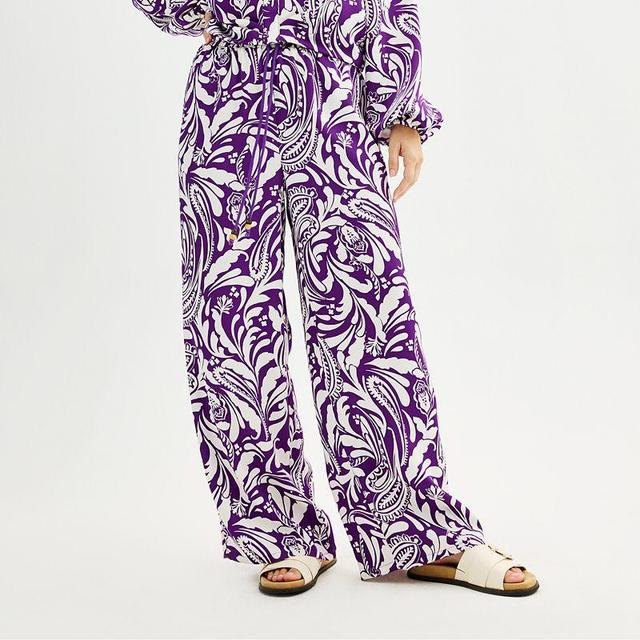 Womens INTEMPO Print Wide-Leg Pants Product Image