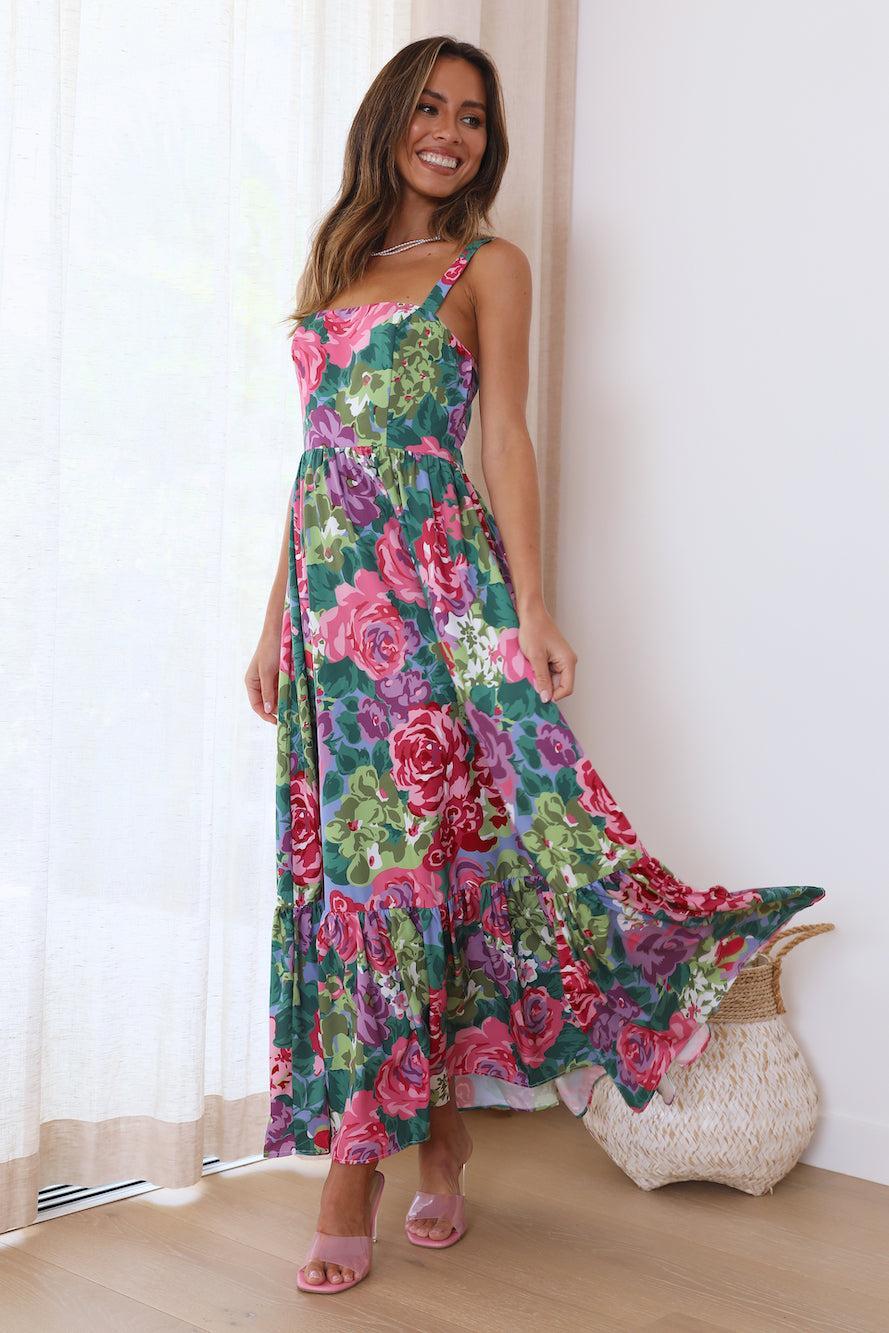 Blossom Garden Maxi Dress Pink Product Image