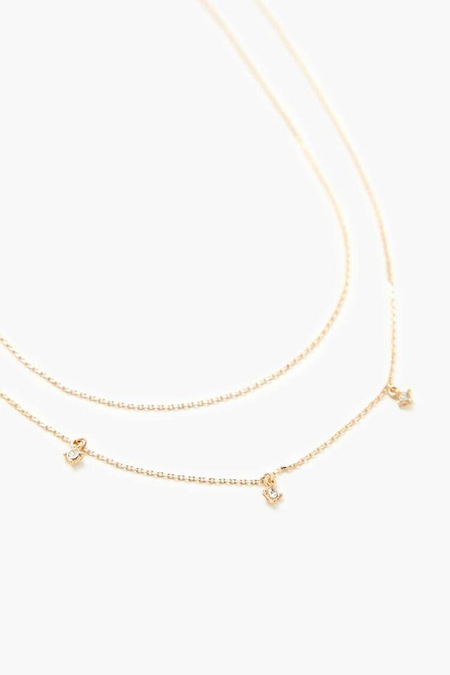 Rhinestone Box Chain Necklace Set | Forever 21 Product Image