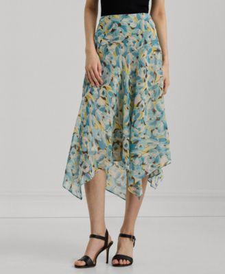 Lauren Ralph Lauren Womens Floral Handkerchief Midi Skirt Product Image