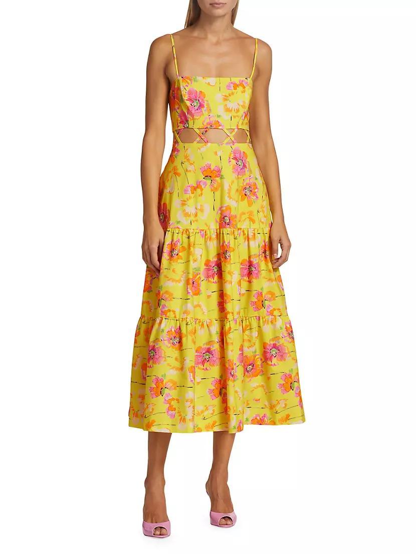 Aire Floral Tiered Midi-Dress Product Image