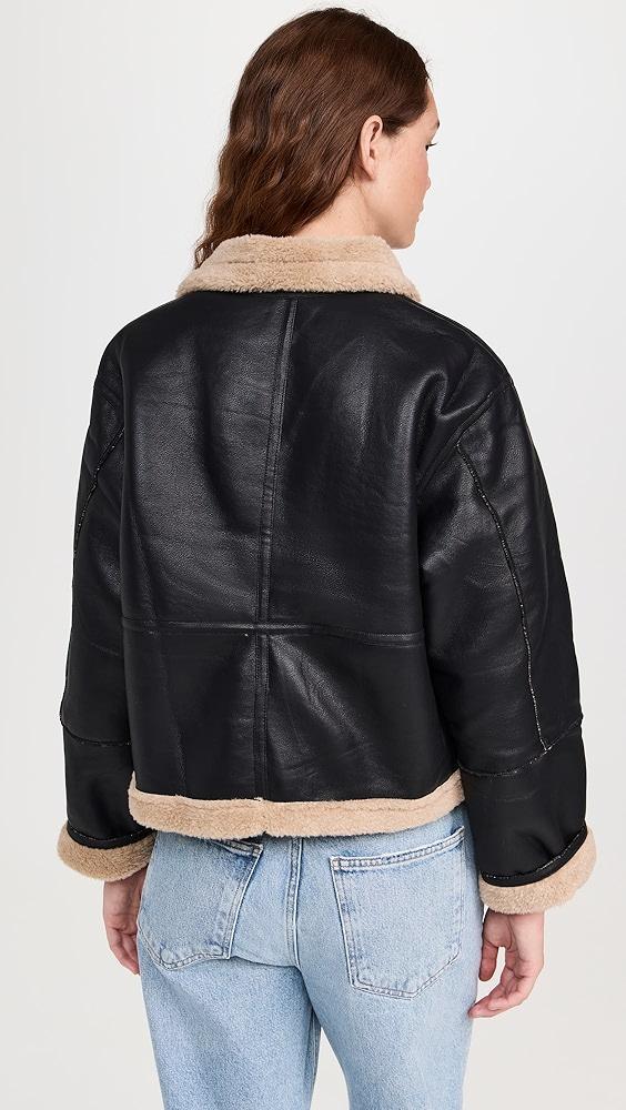 Moon River Black Faux Shearling Jacket | Shopbop Product Image