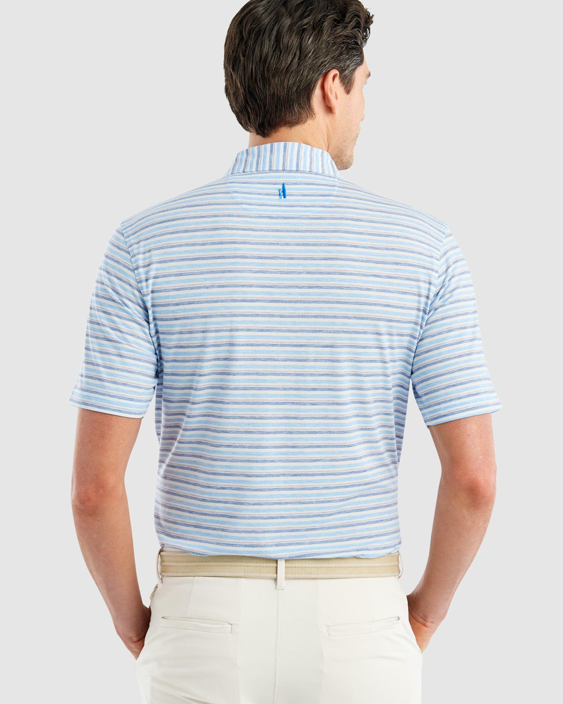 johnnie-O Malcom Striped Top Shelf Performance Polo Product Image