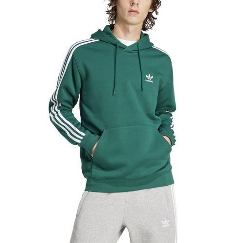 adidas Originals Mens adidas Originals 3 Stripe Fleece Hoodie - Mens Collegiate Green Product Image