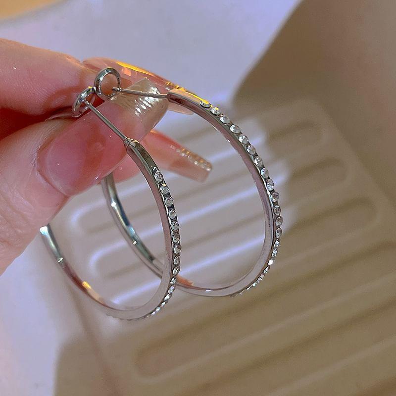 Rhinestone Alloy Hoop Earring Product Image