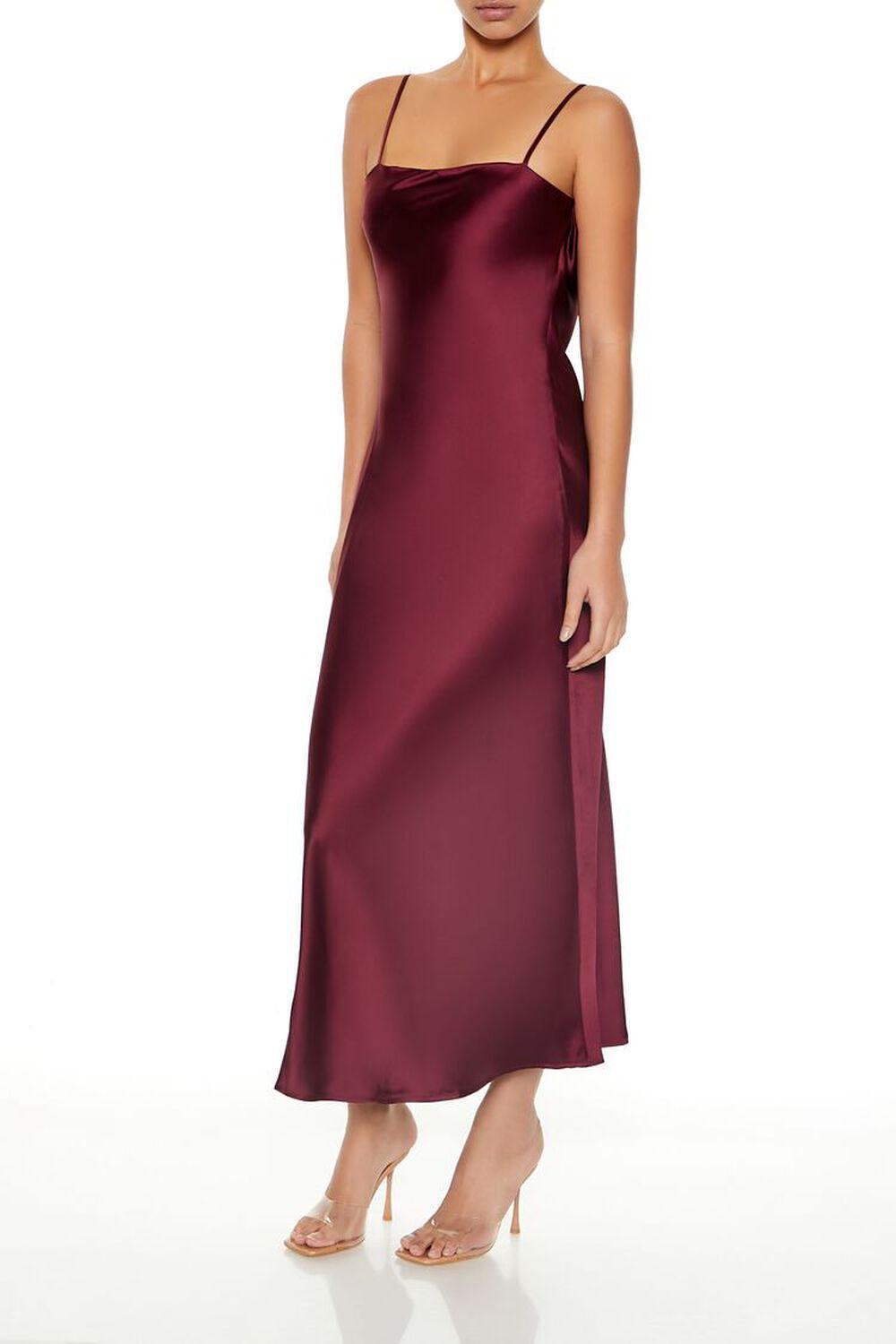 Satin Tie-Back Midi Slip Dress | Forever 21 Product Image