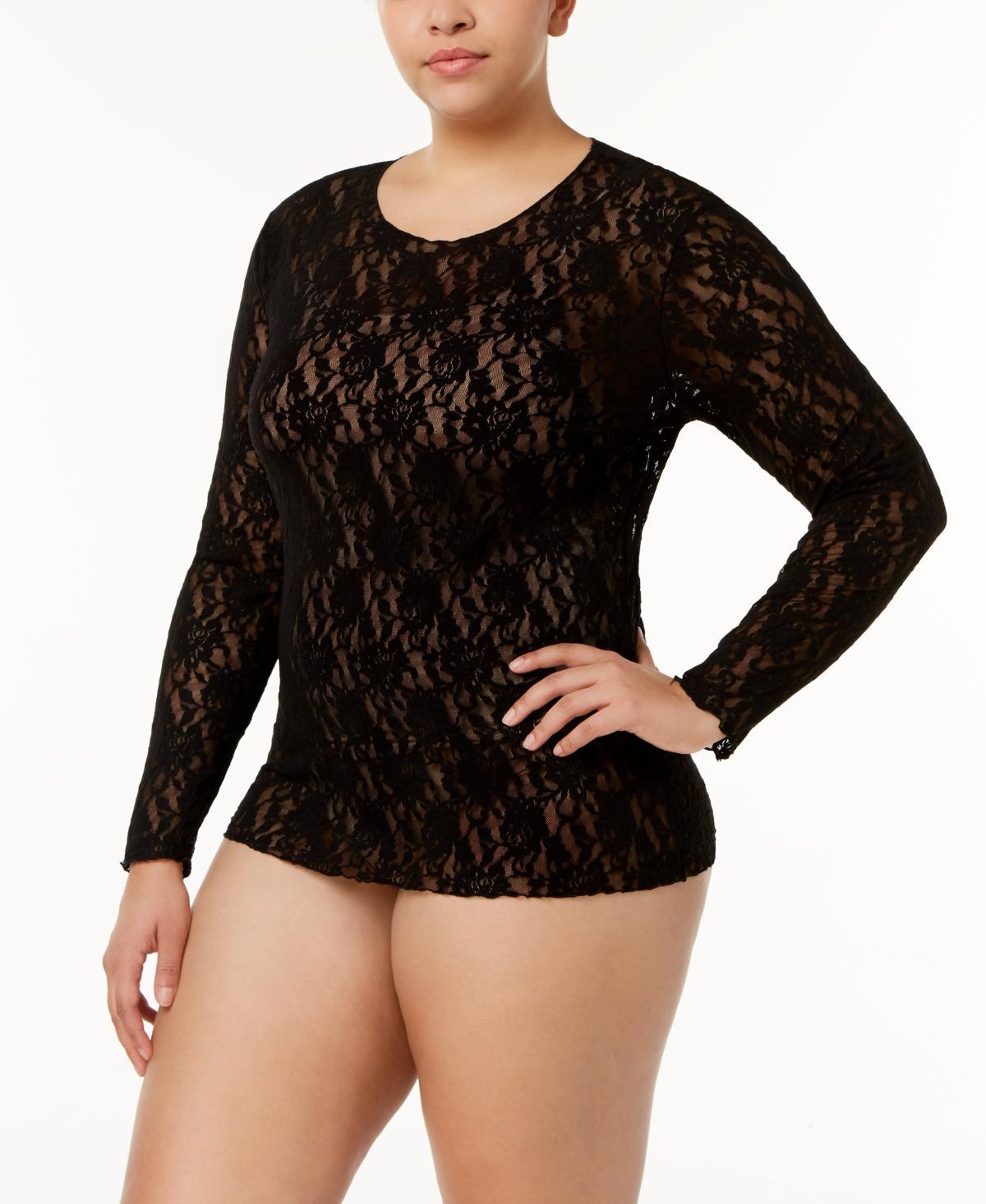 Womens Plus Signature Lace Long-Sleeve Top product image