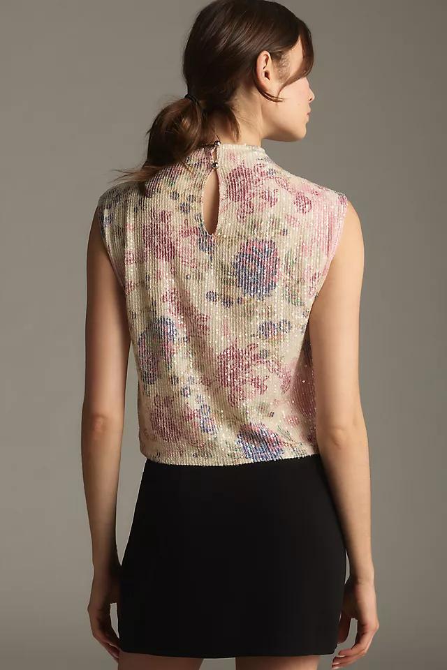 By Anthropologie Mock-Neck Sequin Shell Top Product Image