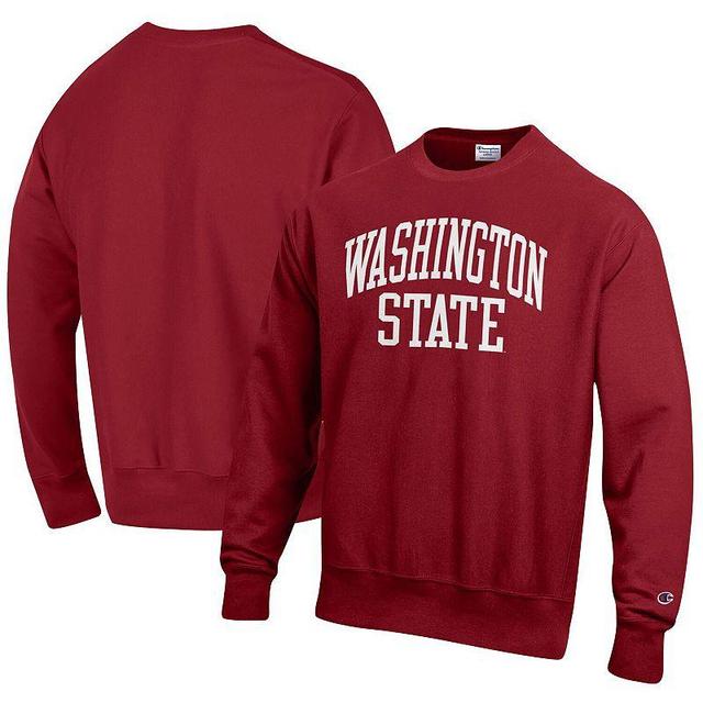 Mens Champion Crimson Washington State Cougars Arch Reverse Weave Pullover Sweatshirt Product Image