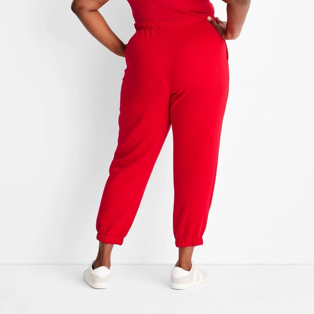 Womens Leisure Studio Mid-Rise Essential Joggers - Universal Thread Red 2X Product Image