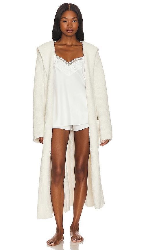 Barefoot Dreams CozyChic(r) Ribbed Hooded Robe (Cream) Women's Robe Product Image