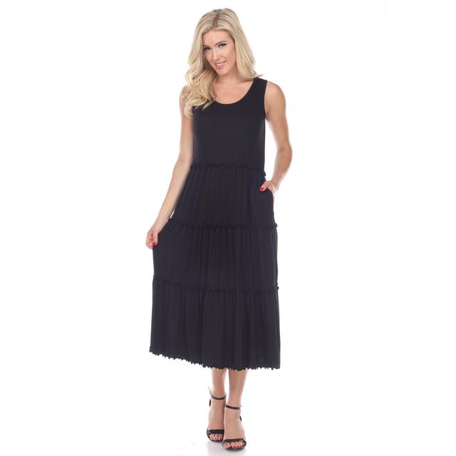 Scoop Neck Tiered Midi Dress Product Image