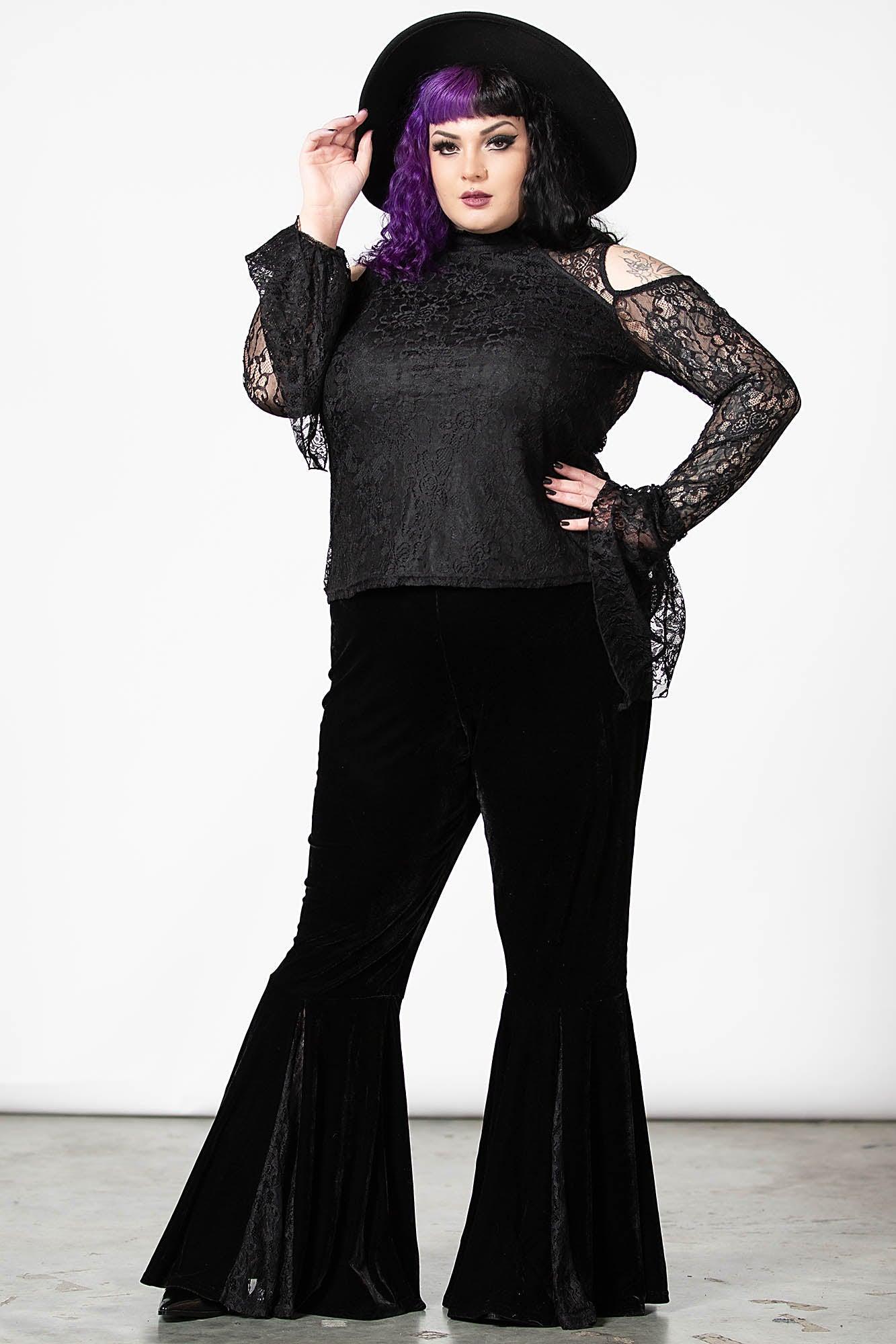 Marisol Velvet Bell Bottoms [PLUS] Female Product Image