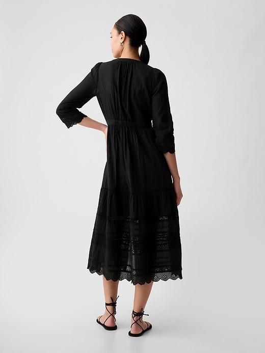 Textured Crinkle Lace Midi Dress Product Image