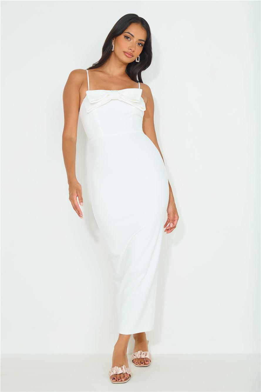 Pretty Bow Maxi Dress White Product Image