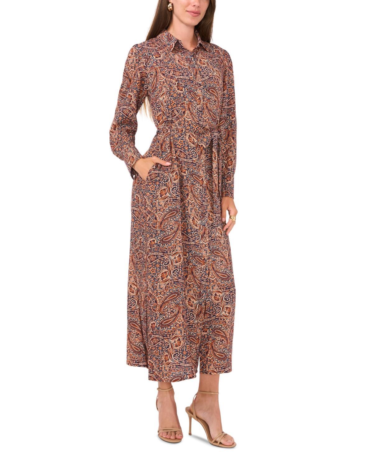 Vince Camuto Womens Paisley-Print Maxi Shirtdress product image