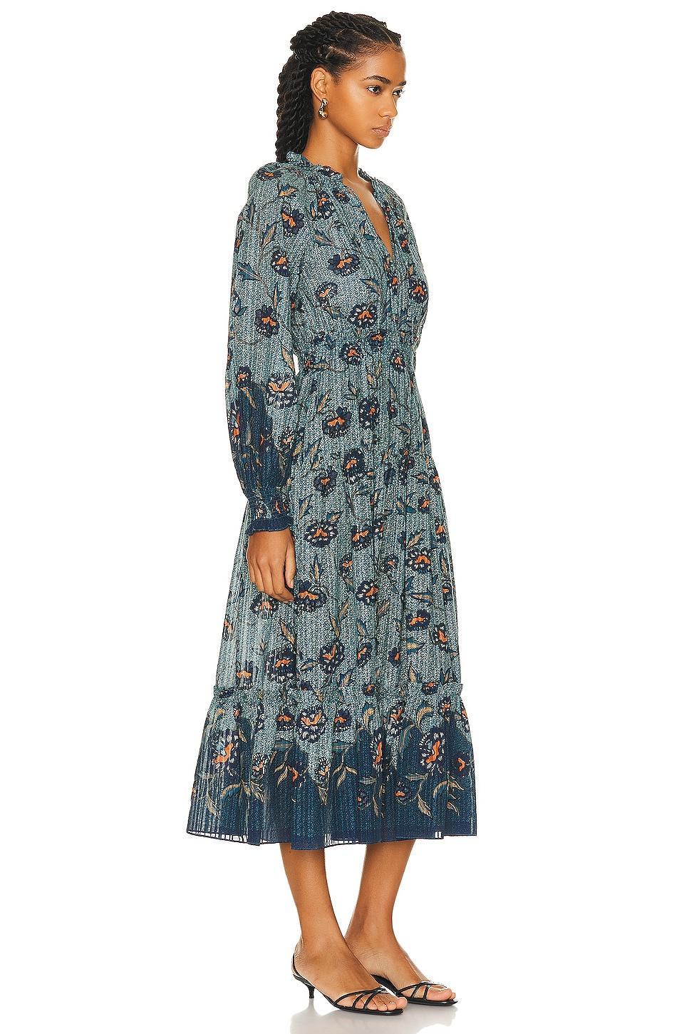 Ulla Johnson Katernia Floral Long Sleeve Cotton Blend Maxi Dress Product Image